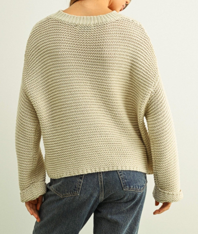 Sweater Round Neck Knitted French Oak – foto 2