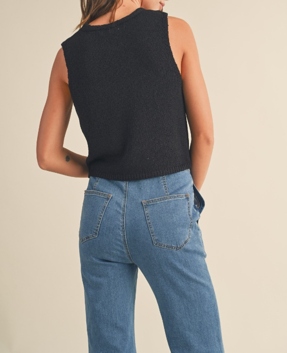 Cardigan Hook & Eye Closer Vest Black – foto 2