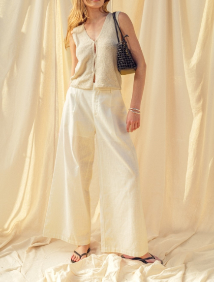 Cardigan Hook & Eye Closer Vest Ecru – foto 5