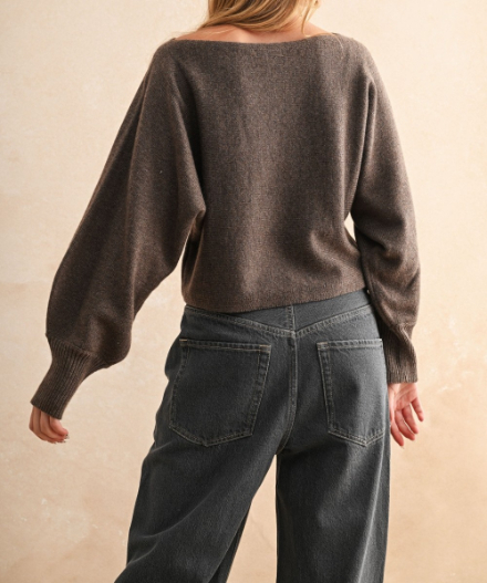 Sweater Boat Neck Brown – foto 2
