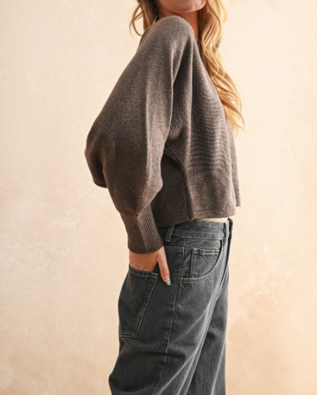 Sweater Boat Neck Brown – foto 3