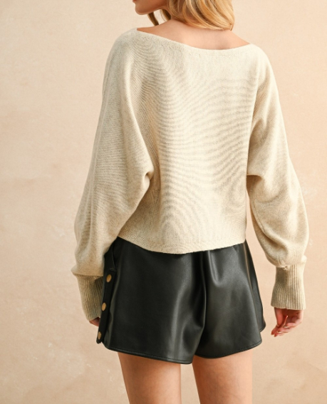 Sweater Boat Neck Oatmeal – foto 2