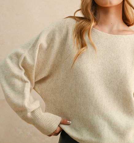Sweater Boat Neck Oatmeal – foto 4