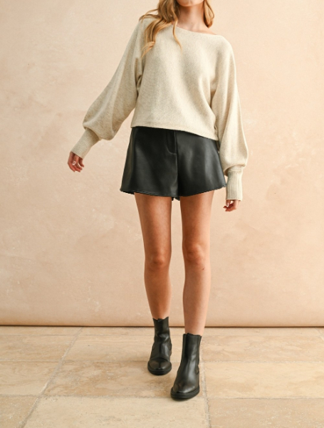 Sweater Boat Neck Oatmeal – foto 5