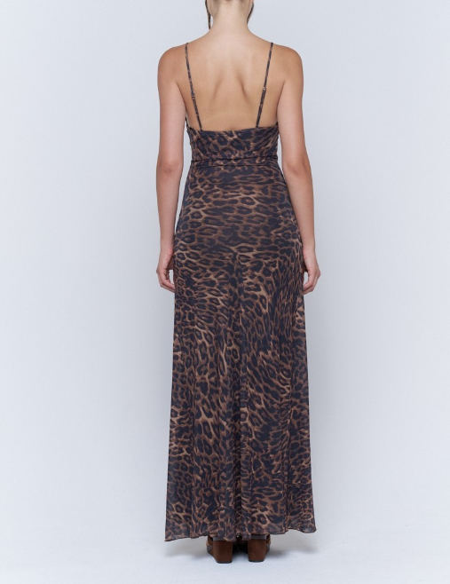 Vestido Maxi Leopard Print Cami Slip – foto 2