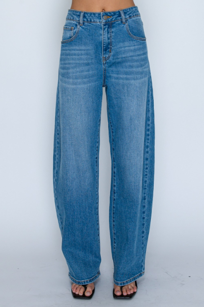 Jeans High Waisted Barrel Wide Leg Medium Wash – foto 1