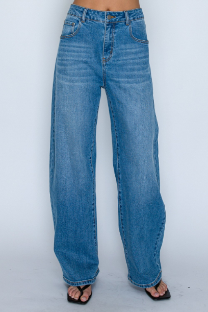 Jeans High Waisted Barrel Wide Leg Medium Wash – foto 3