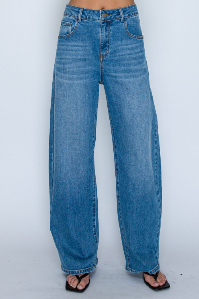 Jeans High Waisted Barrel Wide Leg Medium Wash – foto 4