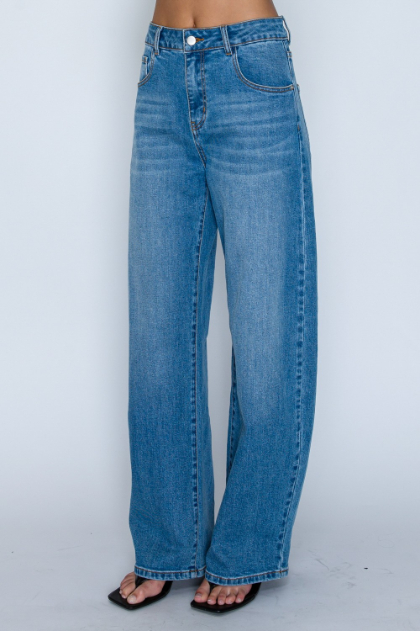 Jeans High Waisted Barrel Wide Leg Medium Wash – foto 5