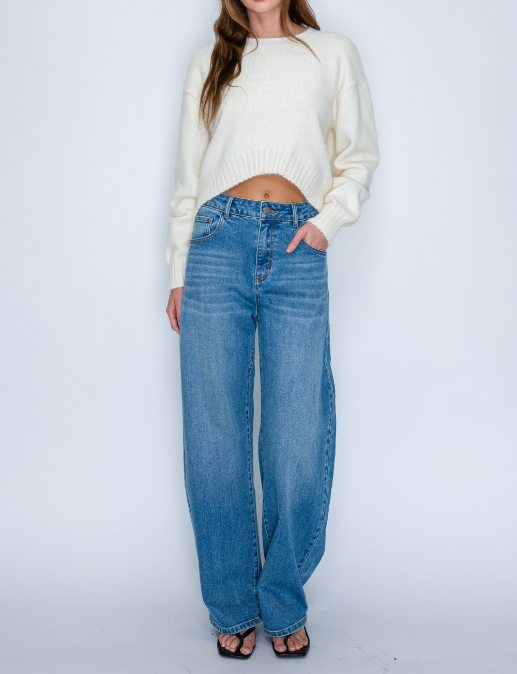 Jeans High Waisted Barrel Wide Leg Medium Wash – foto 6
