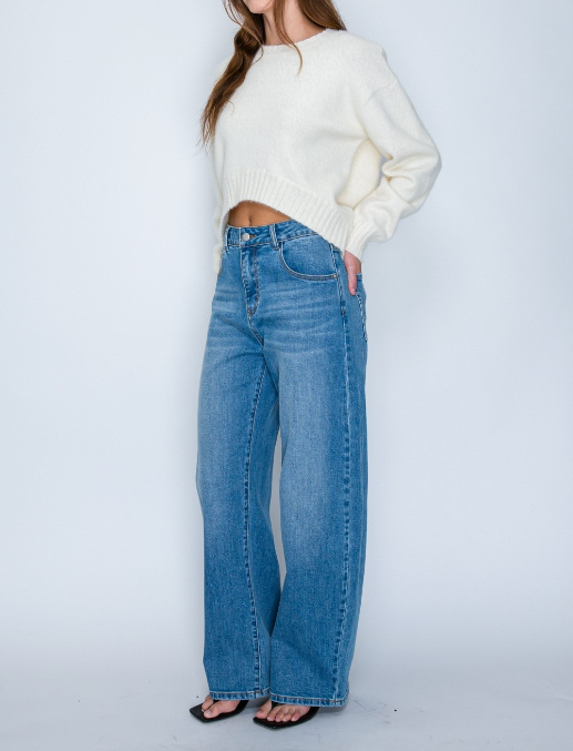 Jeans High Waisted Barrel Wide Leg Medium Wash – foto 7