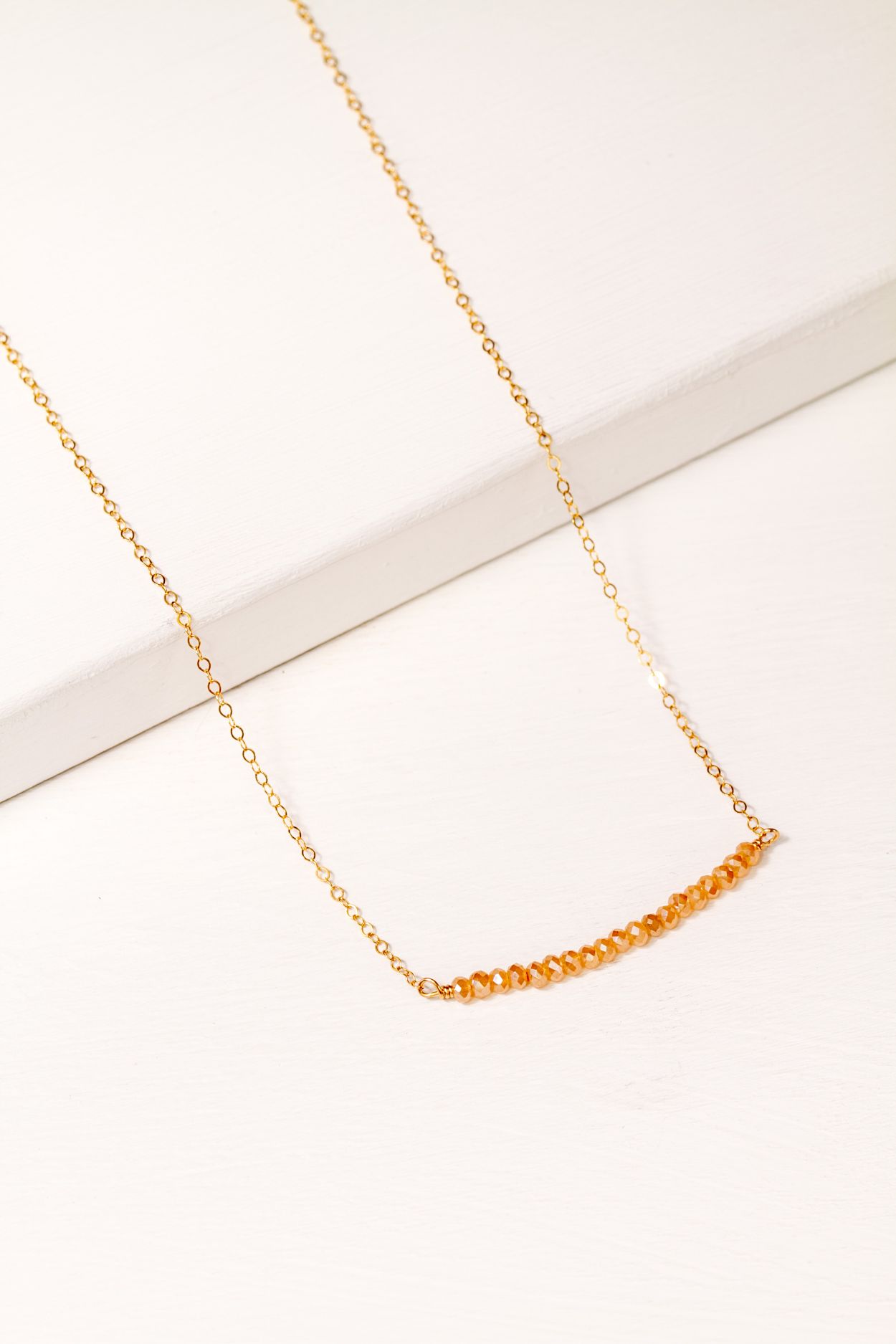 Collar Goldfill Layer Crystal Bar Champagne – foto 1