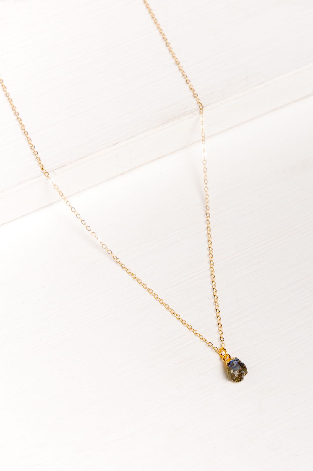 Collar Goldfill Layer Mini Hanging Stone Labradorite – foto 1