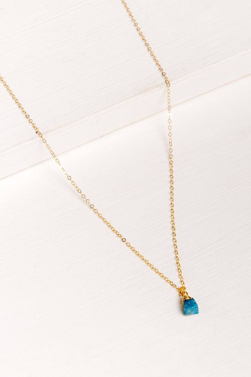 Collar Goldfill Layer Mini Hanging Stone Aquamarine – foto 1