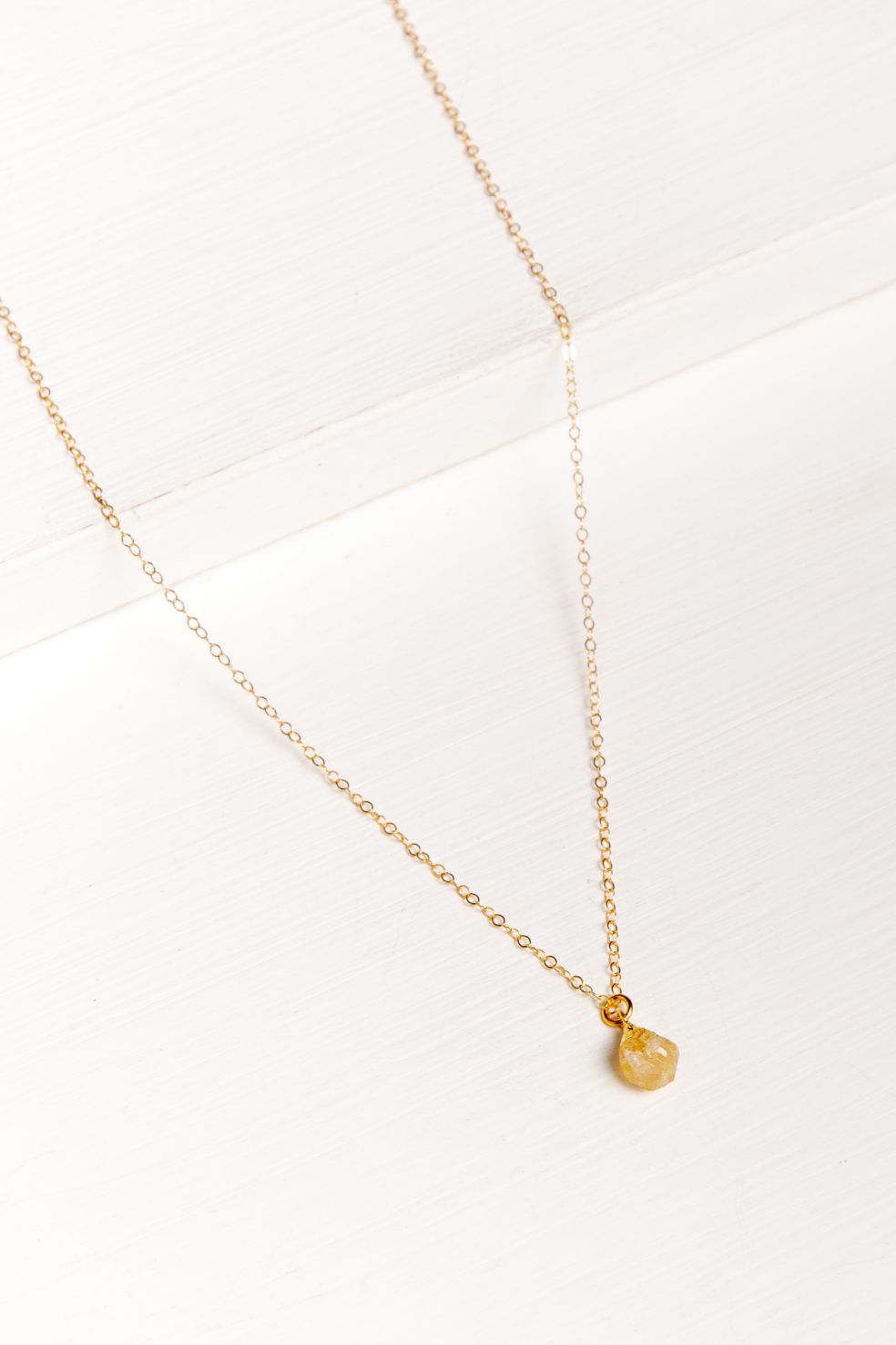Collar Goldfill Layer Mini Hanging Stone Citrine – foto 1
