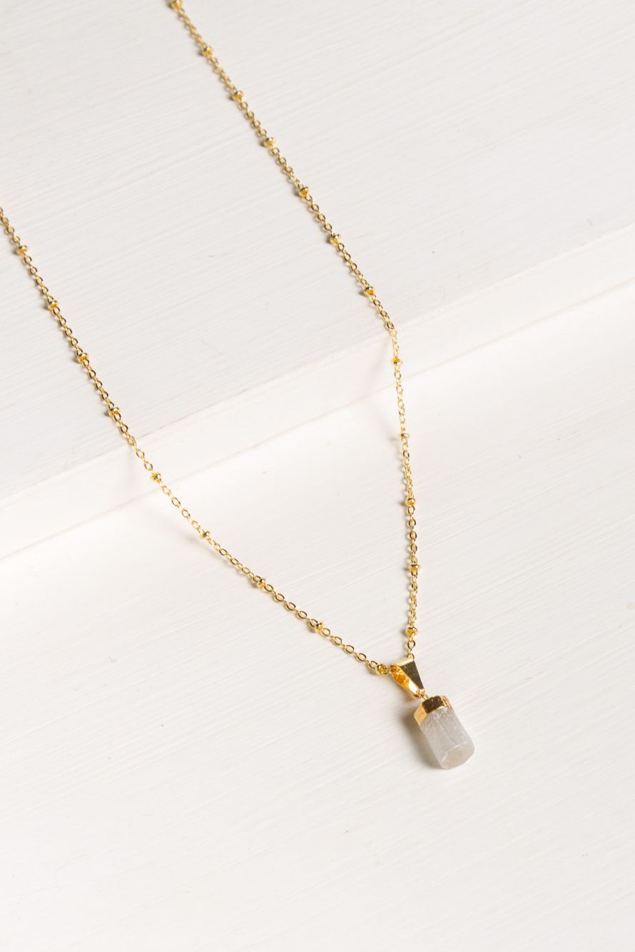 Collar Layer Gold Selenite – foto 1