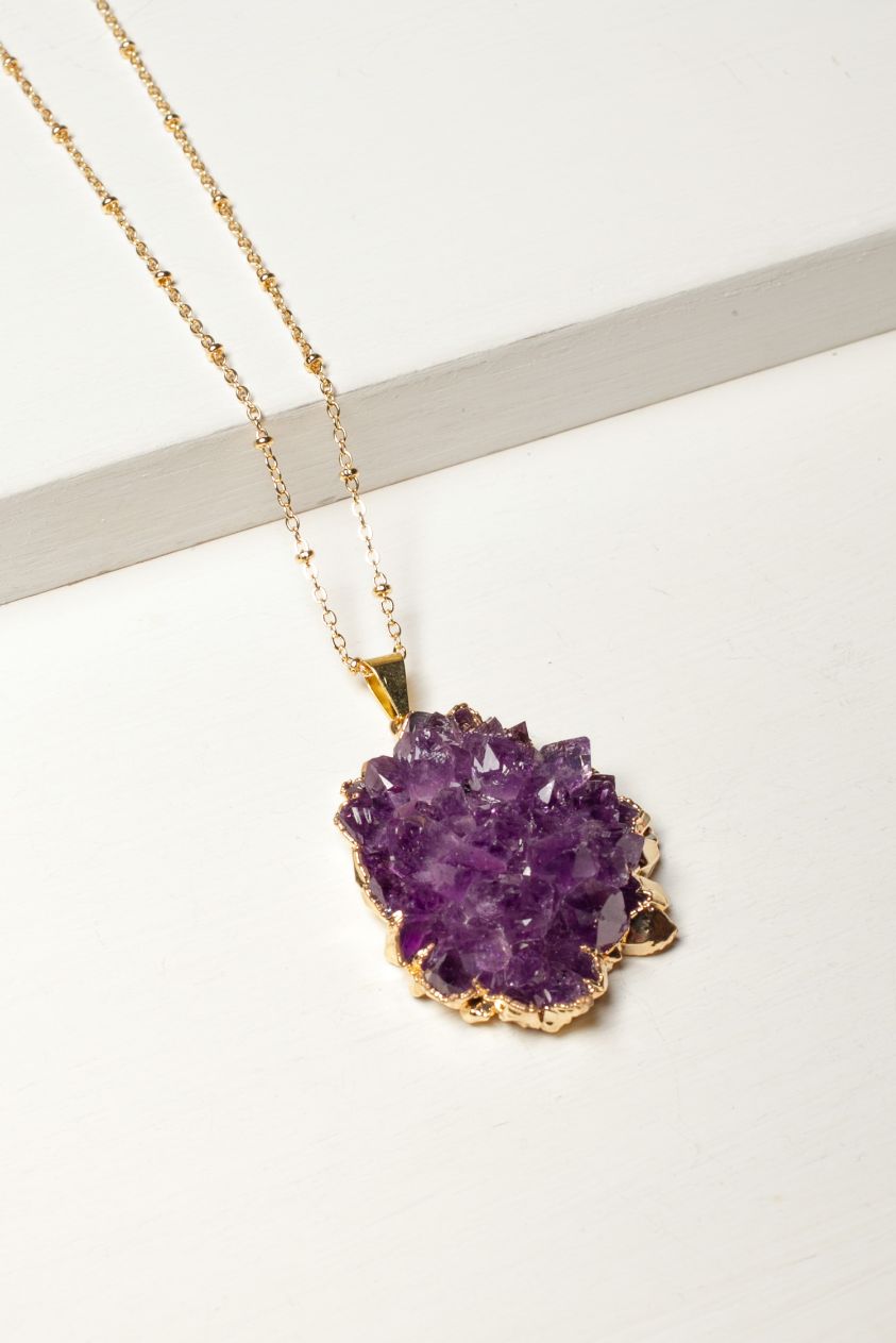 Collar GB Pendant Druzzy Free Form Amethyst