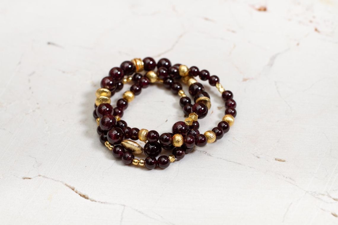 Pulsera Triple Set Garnet – foto 1