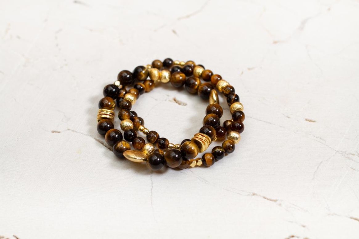 Pulsera Triple Set Tiger Eye – foto 1