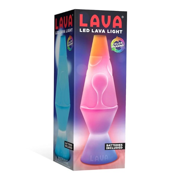 LAMPARA DE LAVA 4 COLOR CHANGING LED WHITE BASE LAVL35902