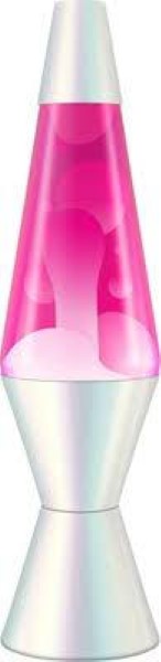 LAMPARA DE LAVA OPALESCENT WHITE AND PINK 14.5" LAVL09065