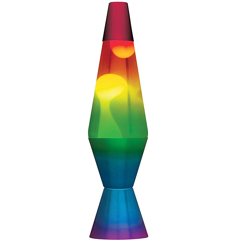 LAMPARA DE LAVA RAINBOW HAND PAINTED 14.5" LAVL21795
