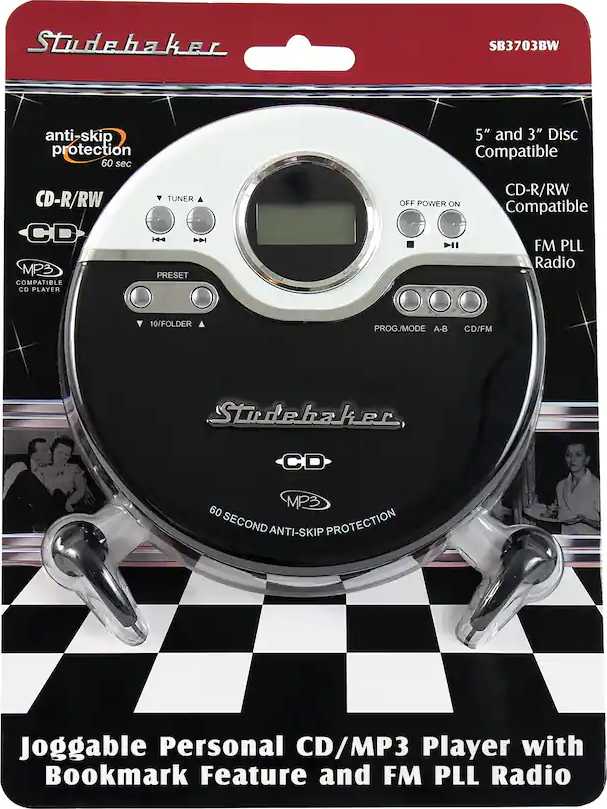 STUDEBAKER/CD PLAYER FM WHITE-BLACK SB3703BWB