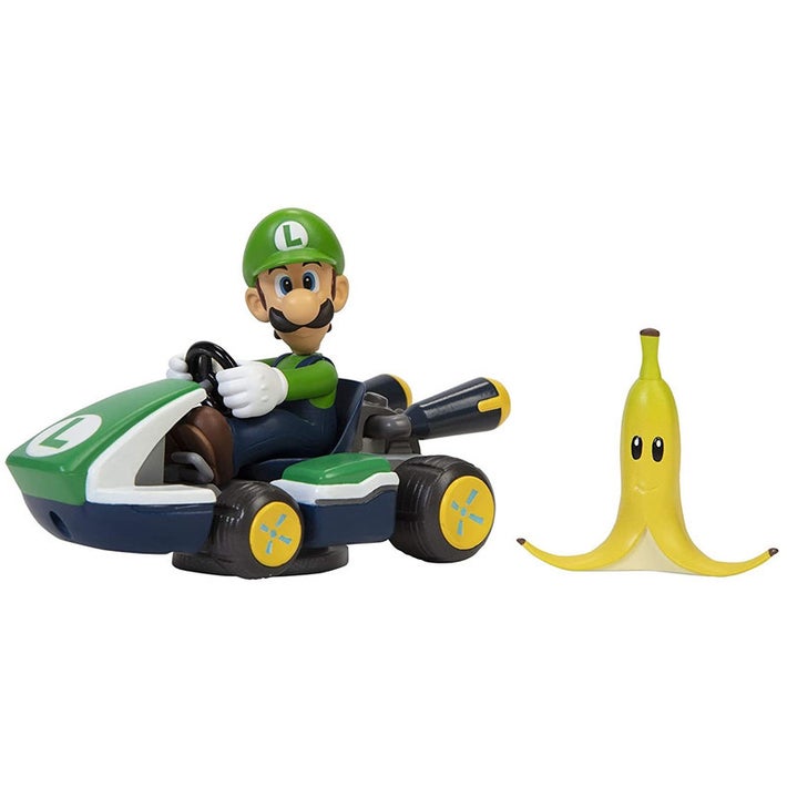 CARRO MARIO KART LUIGI MEGAGIROS CON BANANA JP86000 40875/TOYS