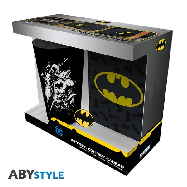 VASO DC COMICS PCK XXL GLASS + PIN + POCKET NOTEBOOK BATMAN ABYPCK213