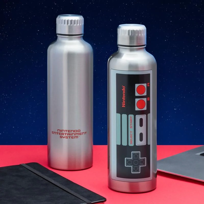 WATER BOTTLE METAL NINTENDO NES 16 OZ 6715 PP8479NN