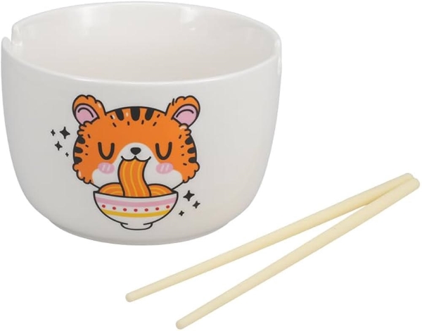 TAZA RAMEN BOWL TIGER WITH CHOPSTICKS PAL1116 – foto 2