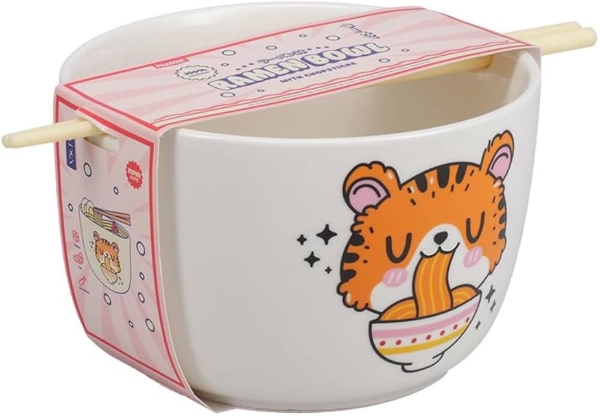 TAZA RAMEN BOWL TIGER WITH CHOPSTICKS PAL1116 – foto 1