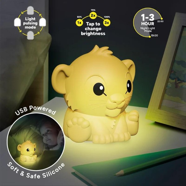 LAMPARA LION KING SIMBA SQUISHY GLO RECARGABLE PP14463LK PALADONE – foto 3