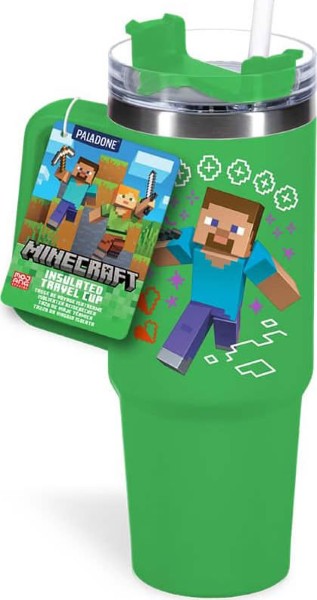 TRAVEL MUG MINECRAFT STEVE GREEN WITH STRAW PP14600MCF – foto 1