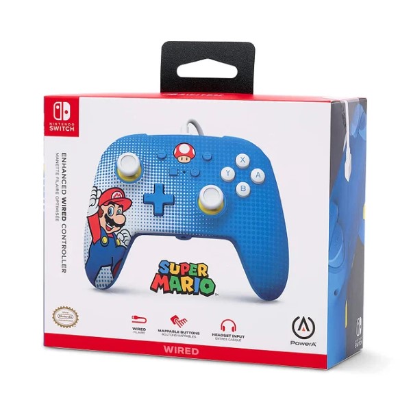 SWITCH CONTROL ENHANCED WIRED MARIO POP ART AZUL (POWER A) 2733