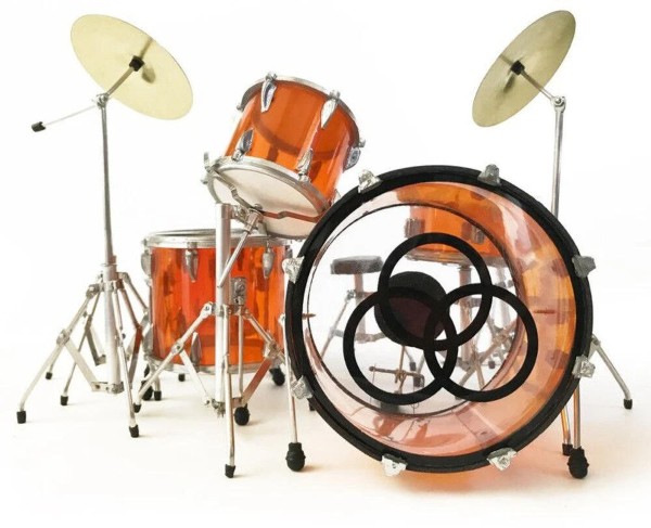 MINI DRUM LED ZEPPELIN JOHN BONHAM ZOSO LUDWING VISTALITE TRANSPARENT AMBER