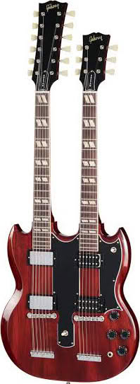 MINI GUITARRA GIBSON DOUBLENECK CHERRY – foto 1