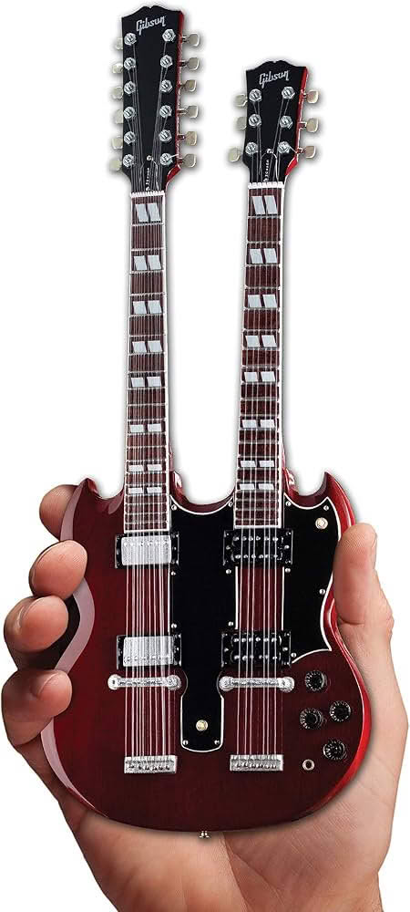 MINI GUITARRA GIBSON DOUBLENECK CHERRY – foto 2