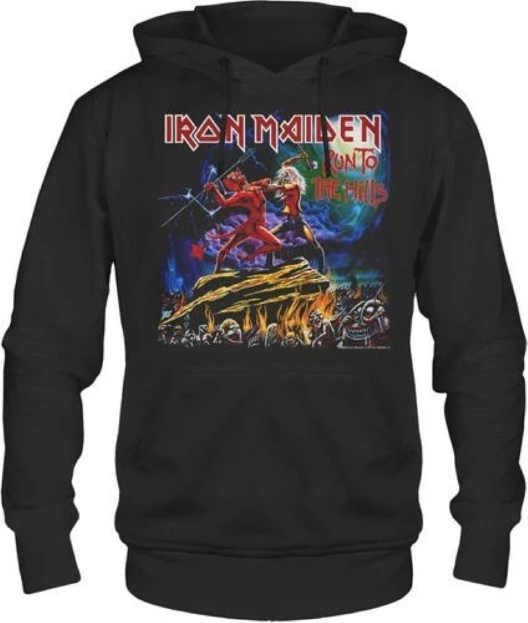 SUETER IRON MAIDEN RUN TO THE HILLS HOODIE TALLA L