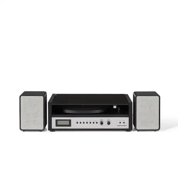 CROSLEY/TURNTABLE CODA SHELF SYSTEM BLACK SILVER