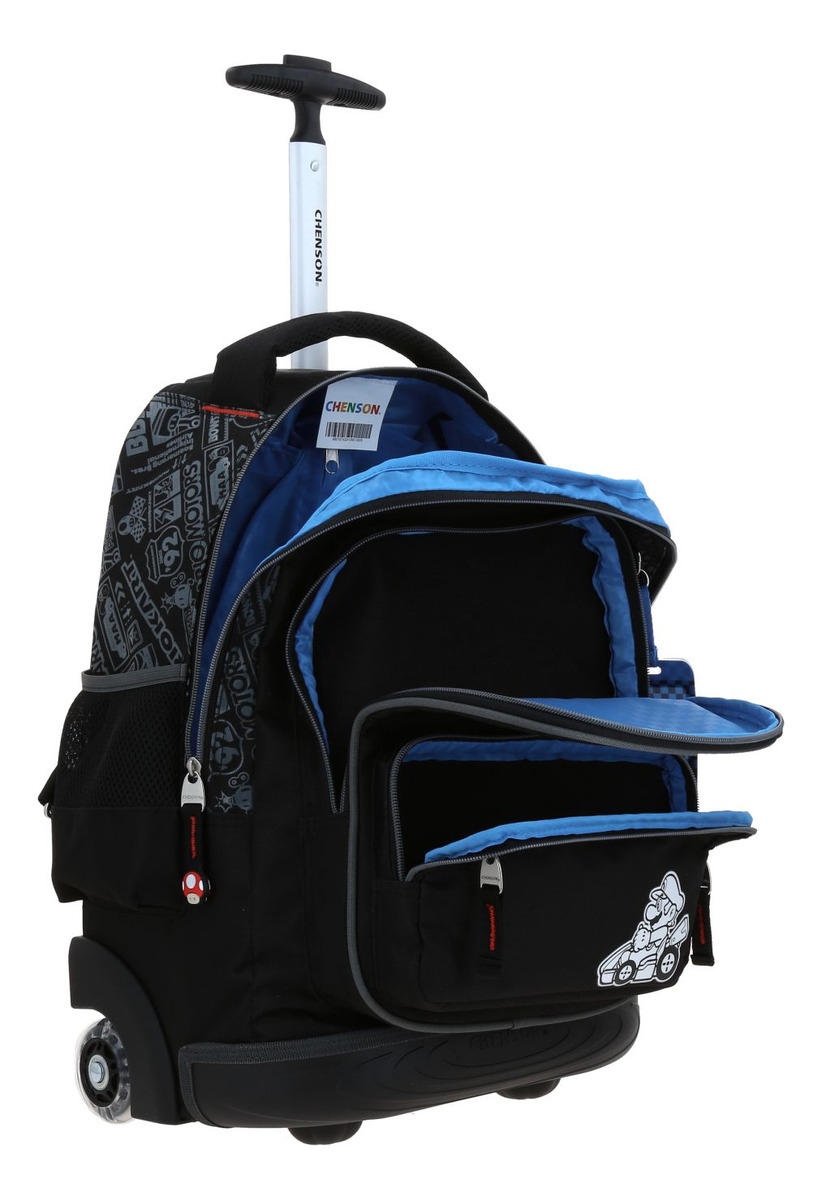 BOLSO CHENSON MARIOKART MARIO NEGRO CON RUEDAS MB70574-3 34417