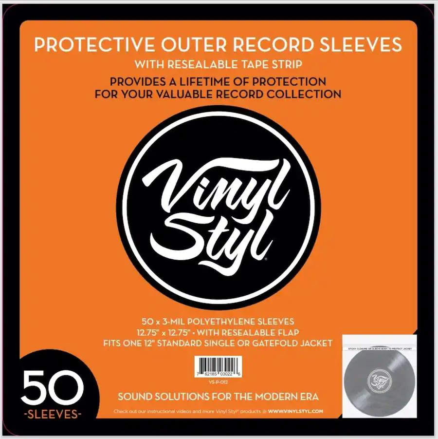 VINYL STYL/PROTECTIVE OUTER RECORD SLEEVES 12" CLEAR 50 SLEEVES – foto 1