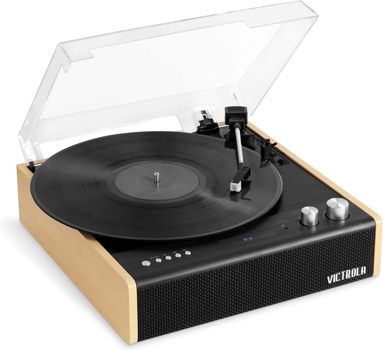 VICTROLA/TURNTABLE EASTWOOD DUAL BLUETOOTH SPEAKERS BLACK/BROWN – foto 1