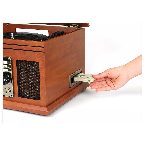 VICTROLA/TURNTABLE 6 IN 1 AM/FM BLUETOOTH MAHOGANY 9062