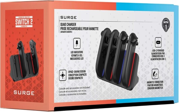 SWITCH 2 BASE DE CARGA PARA 4 JOY-CON (SURGE) – foto 3