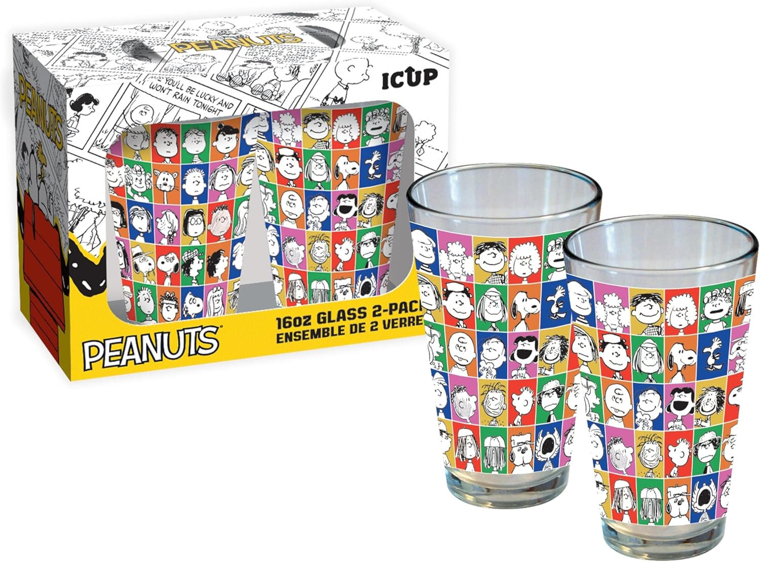 VASO DE VIDRIO PEANUTS 2 PACK IC31034