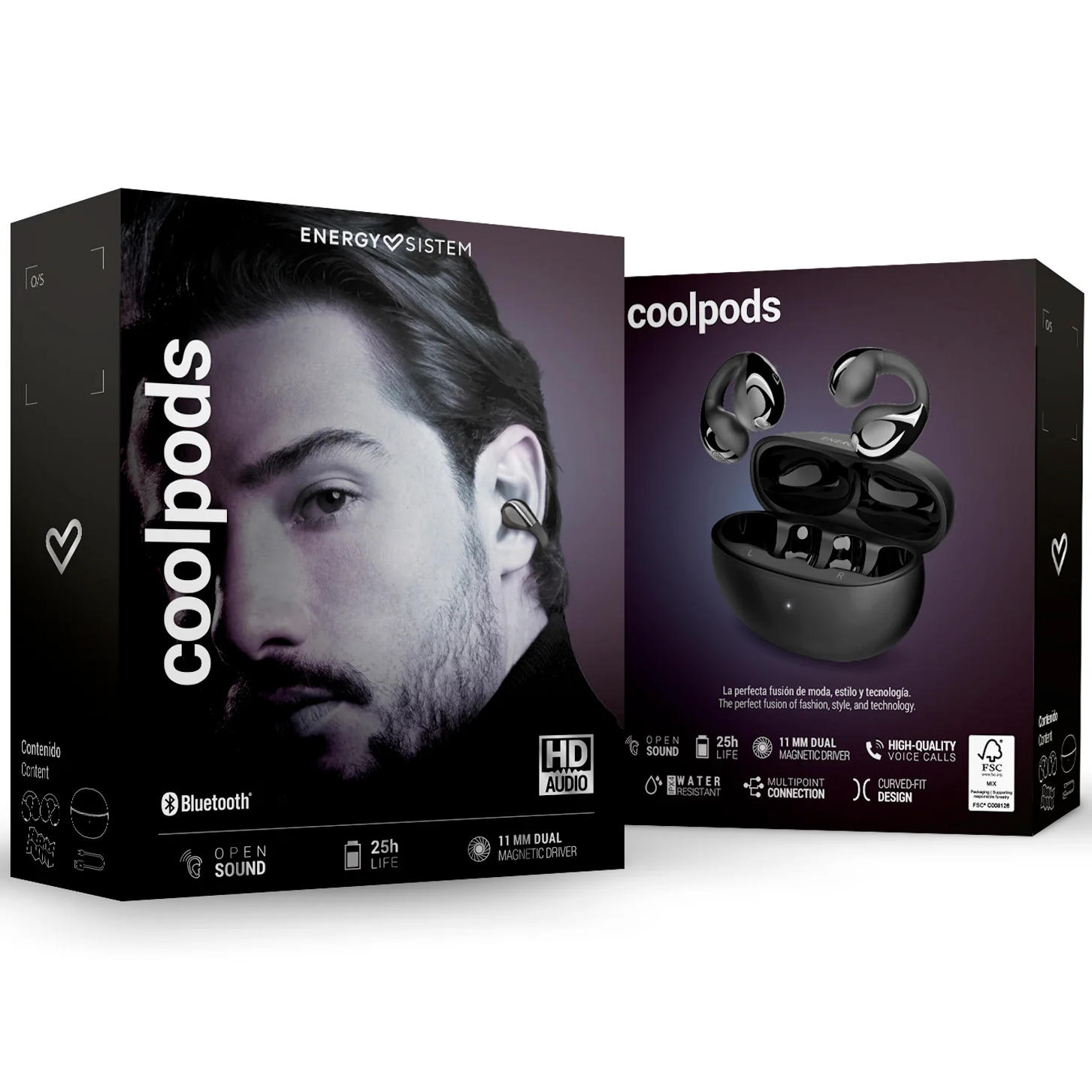 ENERGY SISTEM/AUDIFONO EARPHONES COOLPODS BLUETOOTH BLACK – foto 3