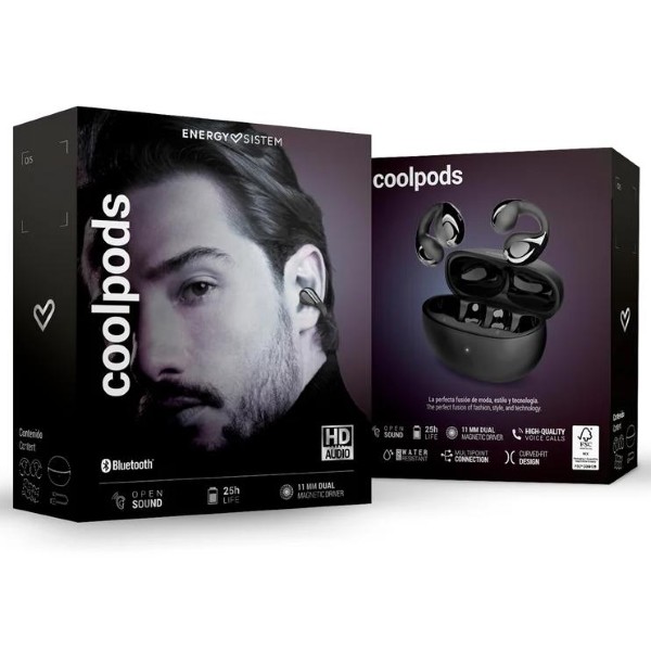 ENERGY SISTEM/AUDIFONO EARPHONES COOLPODS BLUETOOTH BLACK – foto 1