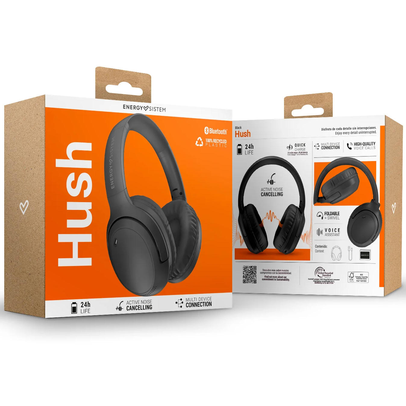 ENERGY SISTEM/AUDIFONO DIADEMA HUSH BLUETOOTH BLACK – foto 3