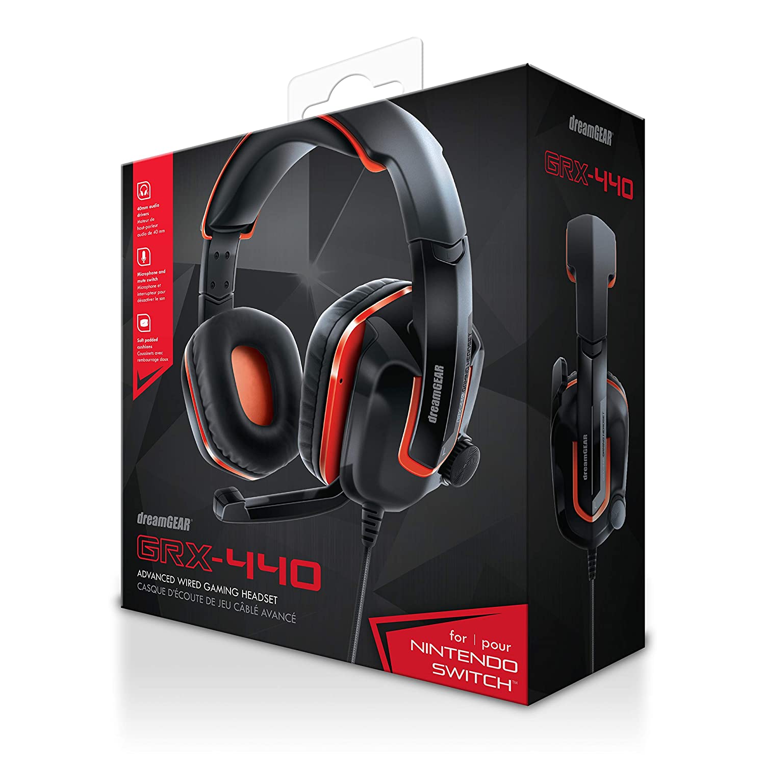 DREAMGEAR/HEADSET GRX440 ADVANCED WIRED BLACK/RED